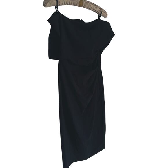 Vince Camuto Off Shoulder Popover Cocktail Dress Black Size 6 Elegant Event LBD - Picture 6 of 14